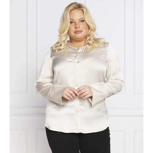 Persona by Marina Rinaldi Satynowa bluzka FASCIA plus size | Regular Fit ze sklepu Gomez Fashion Store w kategorii Bluzki damskie - zdjęcie 184980942