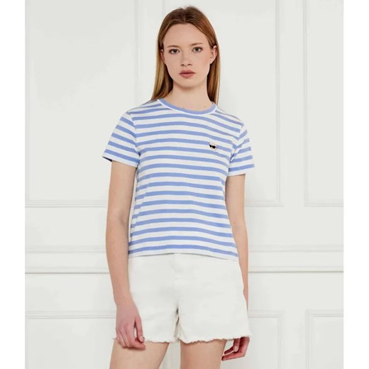 Karl Lagerfeld T-shirt IKON PATCH | Regular Fit ze sklepu Gomez Fashion Store w kategorii Bluzki damskie - zdjęcie 184982191