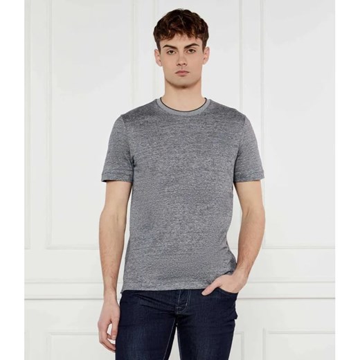 BOSS BLACK T-shirt H-Thompson 28 | Regular Fit | z dodatkiem lnu ze sklepu Gomez Fashion Store w kategorii T-shirty męskie - zdjęcie 184982270