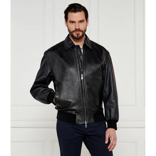BOSS ORANGE Skórzana kurtka bomber Joloco | Loose fit ze sklepu Gomez Fashion Store w kategorii Kurtki męskie - zdjęcie 184982272