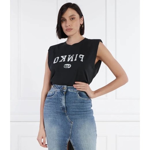 Pinko T-shirt CACAO CANOTTA | Regular Fit ze sklepu Gomez Fashion Store w kategorii Bluzki damskie - zdjęcie 184982510