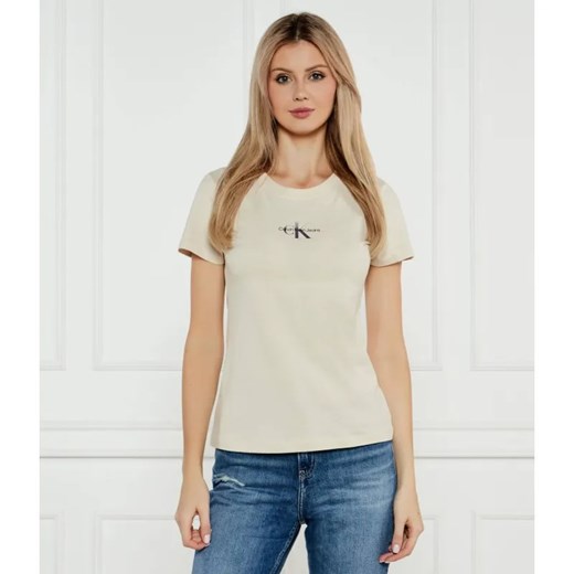 Calvin Klein Jeans T-shirt | Slim Fit ze sklepu Gomez Fashion Store w kategorii Bluzki damskie - zdjęcie 184982971