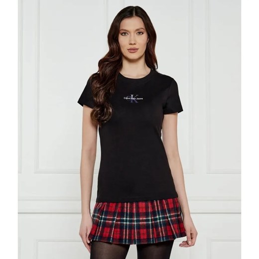 Calvin Klein Jeans T-shirt | Slim Fit ze sklepu Gomez Fashion Store w kategorii Bluzki damskie - zdjęcie 184983100