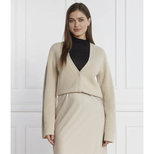 Calvin Klein Wełniany kardigan | Regular Fit ze sklepu Gomez Fashion Store w kategorii Swetry damskie - zdjęcie 184983664