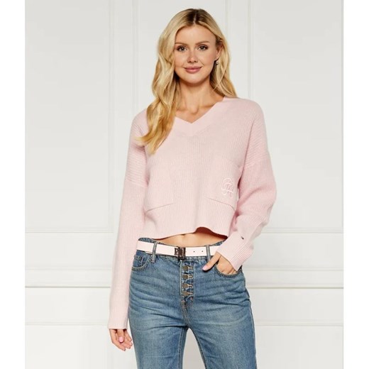 Tommy Hilfiger Wełniany sweter | Relaxed fit ze sklepu Gomez Fashion Store w kategorii Swetry damskie - zdjęcie 184985240