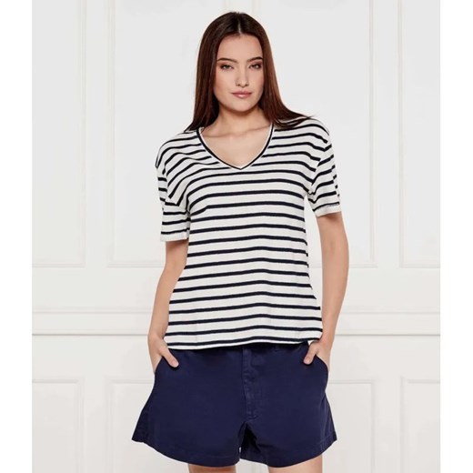 Tommy Hilfiger T-shirt | Loose fit | z dodatkiem lnu ze sklepu Gomez Fashion Store w kategorii Bluzki damskie - zdjęcie 184985430