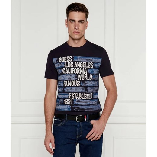 GUESS T-shirt WORLD FAMOUS | Regular Fit ze sklepu Gomez Fashion Store w kategorii T-shirty męskie - zdjęcie 184985450
