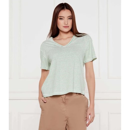Tommy Hilfiger T-shirt | Loose fit | z dodatkiem lnu ze sklepu Gomez Fashion Store w kategorii Bluzki damskie - zdjęcie 184985603