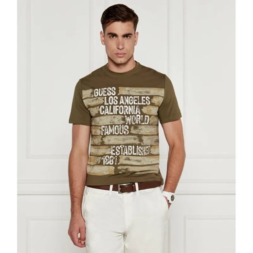GUESS T-shirt WORLD FAMOUS | Slim Fit ze sklepu Gomez Fashion Store w kategorii T-shirty męskie - zdjęcie 184985632