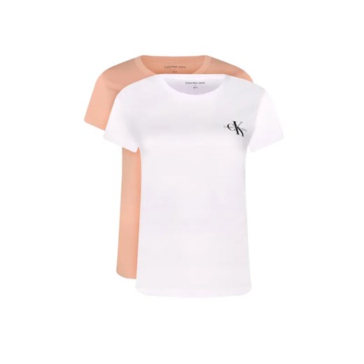 Calvin Klein Jeans T-shirt 2-pack | Slim Fit ze sklepu Gomez Fashion Store w kategorii Bluzki damskie - zdjęcie 184986170