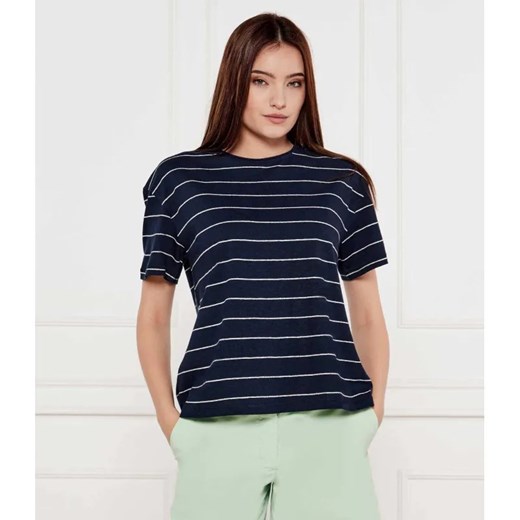 Tommy Hilfiger T-shirt | Loose fit | z dodatkiem lnu ze sklepu Gomez Fashion Store w kategorii Bluzki damskie - zdjęcie 184986201
