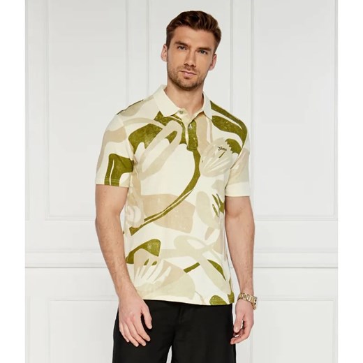 GUESS Polo SLUB AOP | Regular Fit | z dodatkiem lnu ze sklepu Gomez Fashion Store w kategorii T-shirty męskie - zdjęcie 184986262