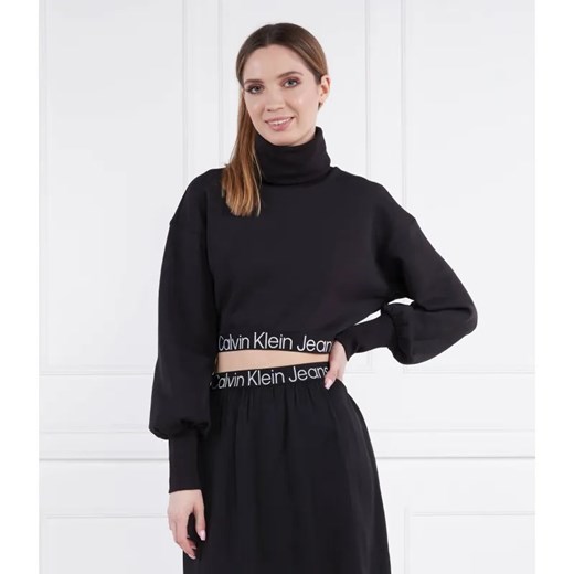 Calvin Klein Jeans Golf CONTRAST TAPE LOOSE ROLL NECK | Regular Fit ze sklepu Gomez Fashion Store w kategorii Swetry damskie - zdjęcie 184986734