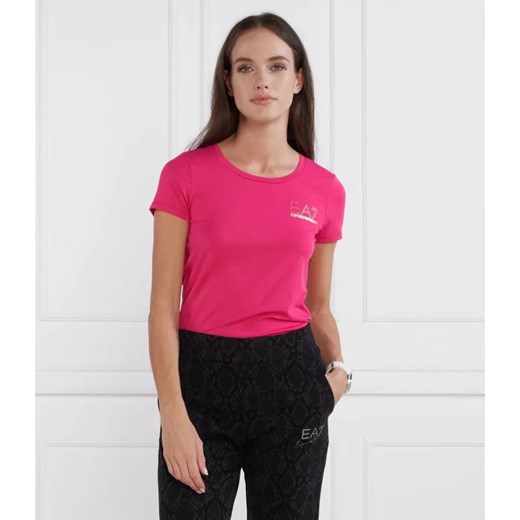 EA7 T-shirt | Slim Fit ze sklepu Gomez Fashion Store w kategorii Bluzki damskie - zdjęcie 184987452