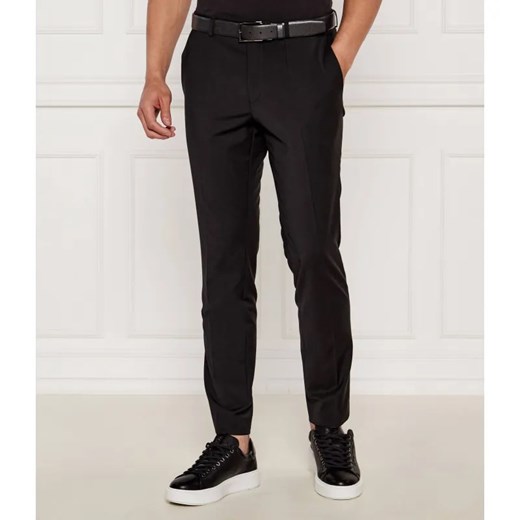HUGO Wełniane spodnie HestenM204X | Extra slim fit ze sklepu Gomez Fashion Store w kategorii Spodnie męskie - zdjęcie 184988323