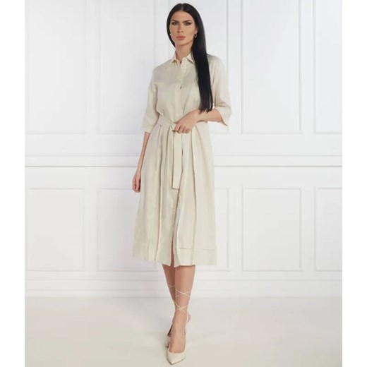 MM Lniana sukienka z paskiem NOCINO ze sklepu Gomez Fashion Store w kategorii Sukienki - zdjęcie 184988473
