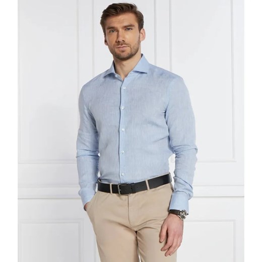 BOSS BLACK Lniana koszula H-HANK | Slim Fit ze sklepu Gomez Fashion Store w kategorii Koszule męskie - zdjęcie 184988941