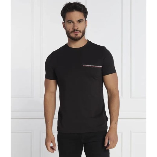 Tommy Hilfiger T-shirt SMALL CHEST STRIPE MONOTYPE TEE | Slim Fit ze sklepu Gomez Fashion Store w kategorii T-shirty męskie - zdjęcie 184988960