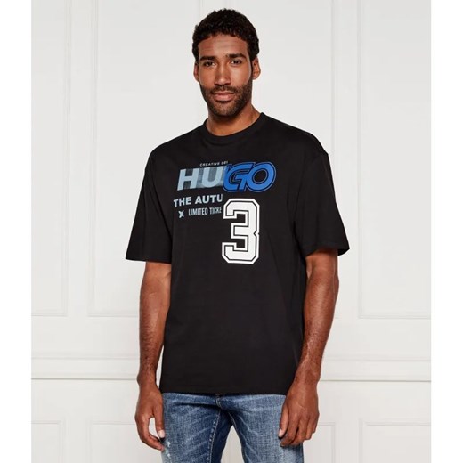 Hugo Blue T-shirt Nesite | Relaxed fit ze sklepu Gomez Fashion Store w kategorii T-shirty męskie - zdjęcie 184989534