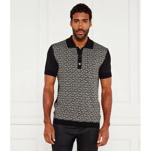 Balmain Wełniane polo | Slim Fit | z dodatkiem lnu ze sklepu Gomez Fashion Store w kategorii T-shirty męskie - zdjęcie 184989813