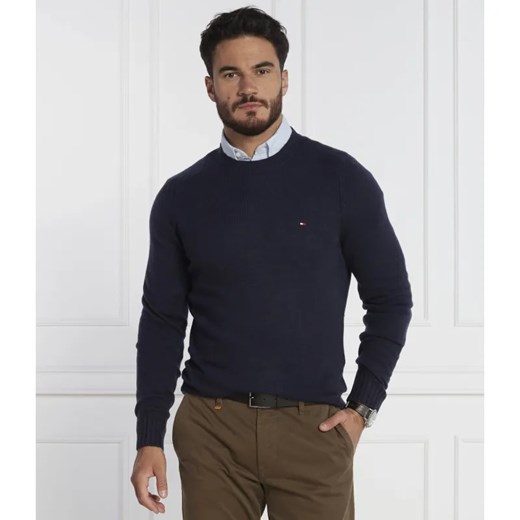 Tommy Hilfiger Wełniany sweter MULTI HTR MERINO CREW NECK | Regular Fit ze sklepu Gomez Fashion Store w kategorii Swetry męskie - zdjęcie 184990924