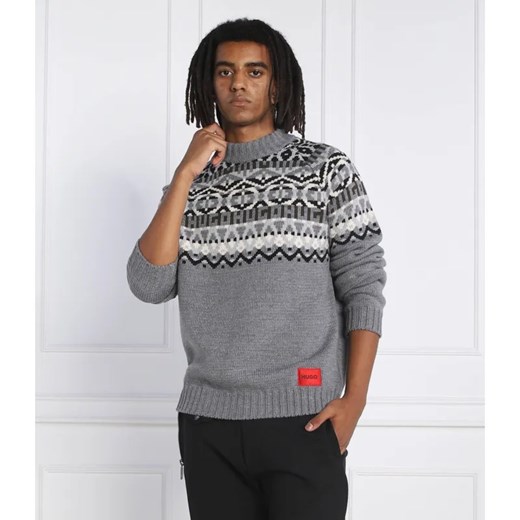 HUGO Wełniany sweter Steenor | Relaxed fit ze sklepu Gomez Fashion Store w kategorii Swetry męskie - zdjęcie 184991234