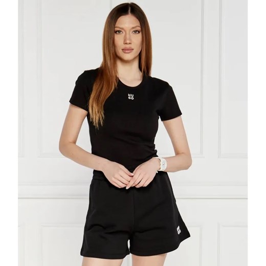 HUGO T-shirt Delanor | Slim Fit ze sklepu Gomez Fashion Store w kategorii Bluzki damskie - zdjęcie 184991242