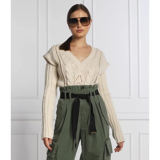 Pinko Wełniany sweter 2w1 MARGARITA | Regular Fit ze sklepu Gomez Fashion Store w kategorii Swetry damskie - zdjęcie 184991972