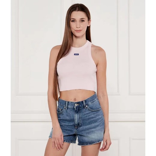 Hugo Blue Top Baby | Cropped Fit ze sklepu Gomez Fashion Store w kategorii Bluzki damskie - zdjęcie 184993074