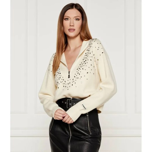 Pinko Sweter BOMBAY | Loose fit | z dodatkiem wełny ze sklepu Gomez Fashion Store w kategorii Swetry damskie - zdjęcie 184993241