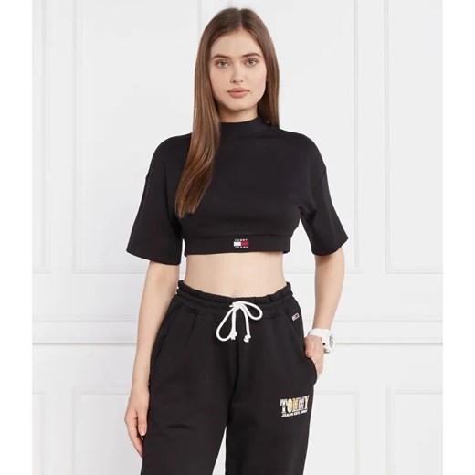Tommy Jeans T-shirt TJW SP CRP XS BADGE MOCK NECK | Cropped Fit ze sklepu Gomez Fashion Store w kategorii Bluzki damskie - zdjęcie 184993300
