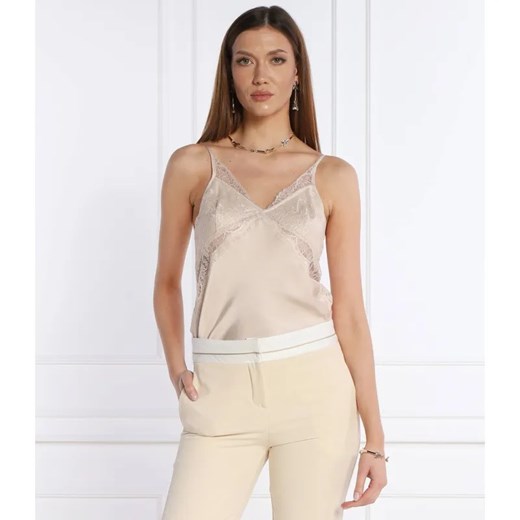Patrizia Pepe Satynowy top | Regular Fit ze sklepu Gomez Fashion Store w kategorii Bluzki damskie - zdjęcie 184993330