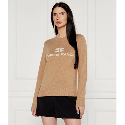 Elisabetta Franchi Wełniany sweter | Regular Fit | z dodatkiem kaszmiru ze sklepu Gomez Fashion Store w kategorii Swetry damskie - zdjęcie 184993591