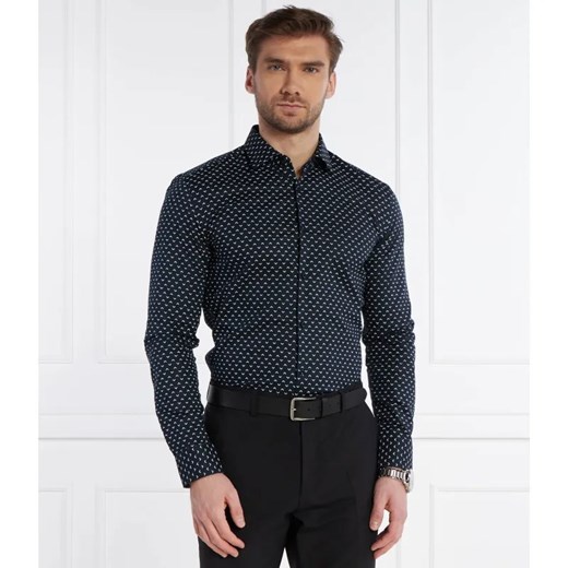 HUGO Koszula Kenno | Slim Fit | z dodatkiem lnu ze sklepu Gomez Fashion Store w kategorii Koszule męskie - zdjęcie 184993614