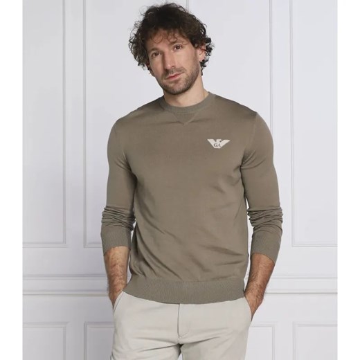 Emporio Armani Wełniany sweter | Slim Fit ze sklepu Gomez Fashion Store w kategorii Swetry męskie - zdjęcie 184993664