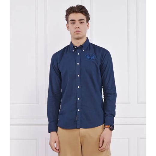 La Martina Koszula | Slim Fit | z dodatkiem lnu ze sklepu Gomez Fashion Store w kategorii Koszule męskie - zdjęcie 184993964