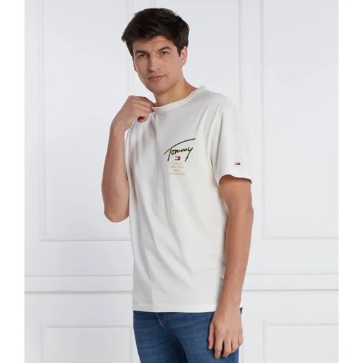 Tommy Jeans T-shirt GOLD SIGNATURE BACK | Regular Fit ze sklepu Gomez Fashion Store w kategorii T-shirty męskie - zdjęcie 184994483