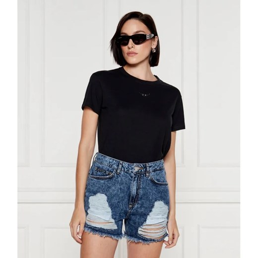 Zadig&Voltaire T-shirt MARTA WINGS STRASS | Regular Fit | z dodatkiem lnu ze sklepu Gomez Fashion Store w kategorii Bluzki damskie - zdjęcie 184995152