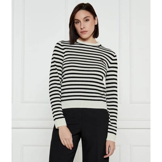 Karl Lagerfeld Wełniany sweter IKON | Regular Fit | z dodatkiem kaszmiru ze sklepu Gomez Fashion Store w kategorii Swetry damskie - zdjęcie 184995291
