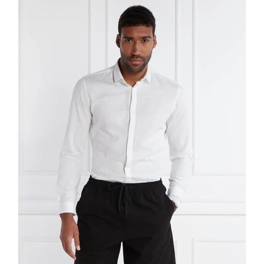 HUGO Koszula Ketran | Slim Fit | z dodatkiem lnu ze sklepu Gomez Fashion Store w kategorii Koszule męskie - zdjęcie 184995604