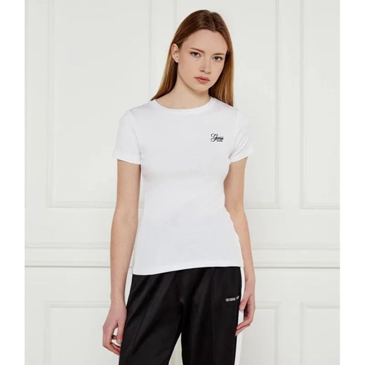 Guess Jeans T-shirt EMBRO | Slim Fit ze sklepu Gomez Fashion Store w kategorii Bluzki damskie - zdjęcie 184996522