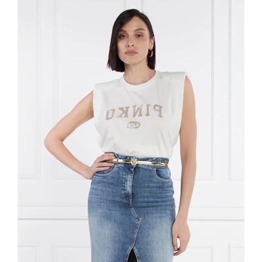 Pinko T-shirt CACAO CANOTTA | Regular Fit ze sklepu Gomez Fashion Store w kategorii Bluzki damskie - zdjęcie 184997940