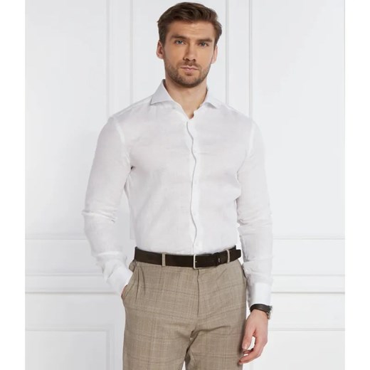 BOSS BLACK Lniana koszula H-HANK | Slim Fit ze sklepu Gomez Fashion Store w kategorii Koszule męskie - zdjęcie 184998932