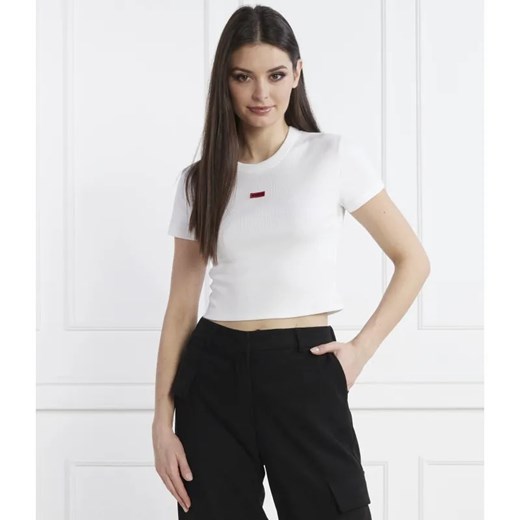 HUGO T-shirt Deluisa_1 | Cropped Fit ze sklepu Gomez Fashion Store w kategorii Bluzki damskie - zdjęcie 184999074