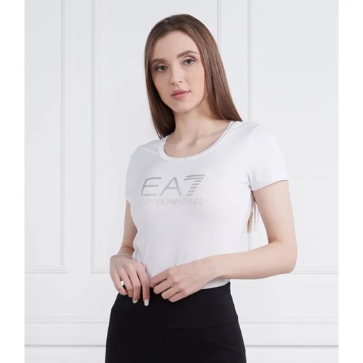 EA7 T-shirt | Slim Fit ze sklepu Gomez Fashion Store w kategorii Bluzki damskie - zdjęcie 184999474