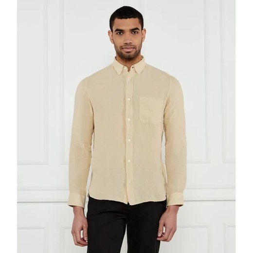 HUGO Lniana koszula Ermann | Straight fit ze sklepu Gomez Fashion Store w kategorii Koszule męskie - zdjęcie 185001471