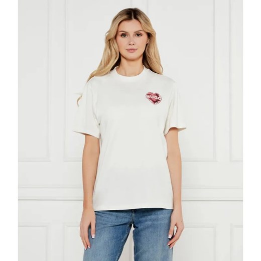 HUGO T-shirt Vintage Tee_14 | Relaxed fit ze sklepu Gomez Fashion Store w kategorii Bluzki damskie - zdjęcie 185002594