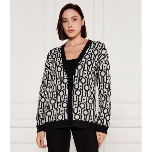 Liu Jo Wełniany kardigan | Loose fit ze sklepu Gomez Fashion Store w kategorii Swetry damskie - zdjęcie 185003484