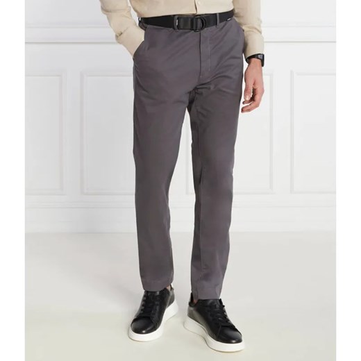 Calvin Klein Spodnie chino + pasek MODERN TWILL | Slim Fit ze sklepu Gomez Fashion Store w kategorii Spodnie męskie - zdjęcie 185004851