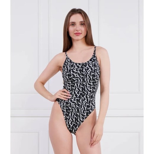 Calvin Klein Swimwear Strój kąpielowy CK MONOGRAM-S SCOOP ONE PIECE-PRINT ze sklepu Gomez Fashion Store w kategorii Stroje kąpielowe - zdjęcie 185004940